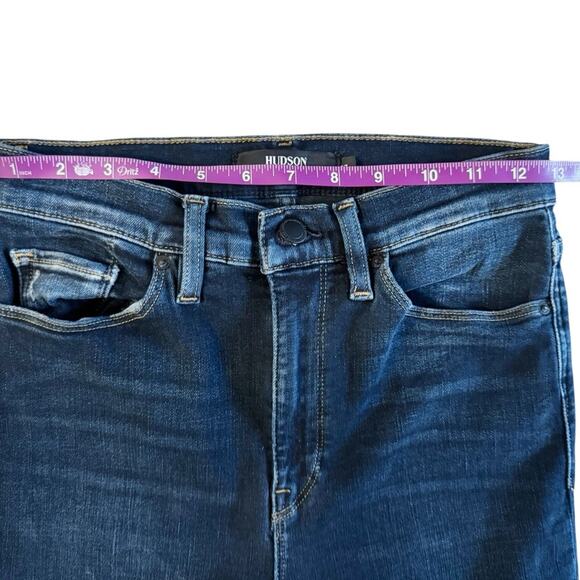 Hudson Barbara Super Skinny Jeans women size 27 Blue Dark Wash high rise Bodycon - Picture 6 of 11